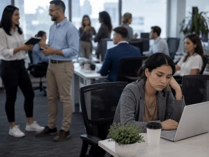 Pessoa se sentindo invisível no ambiente de trabalho