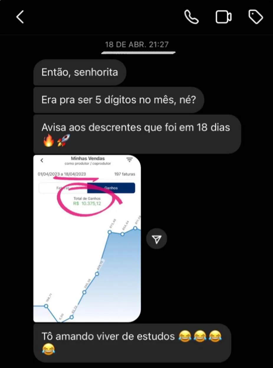 Mais de 10 mil reais em 18 dias